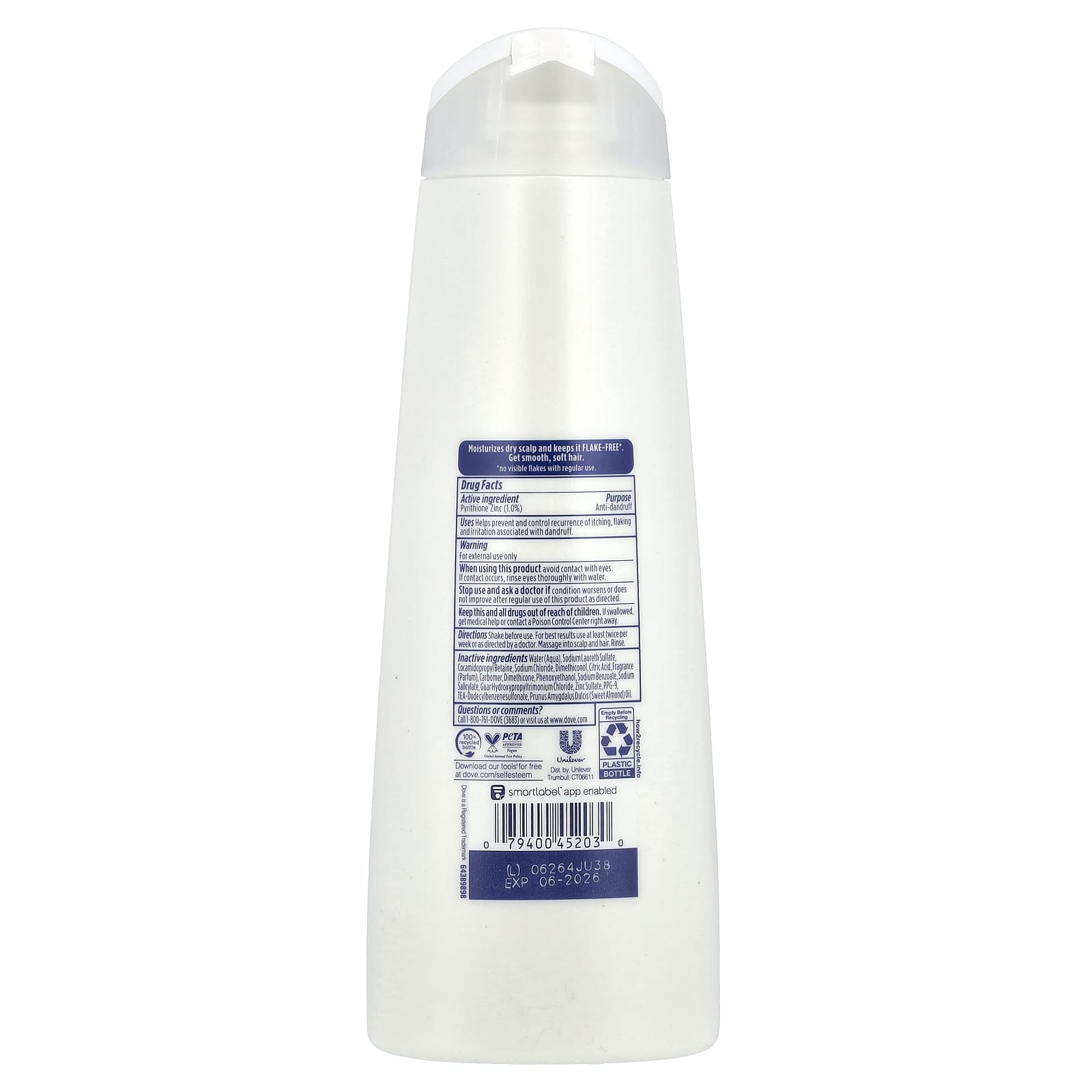 Dove Anti-Dandruff Shampoo for Flake-Free Hair, 12 fl oz - Image 2