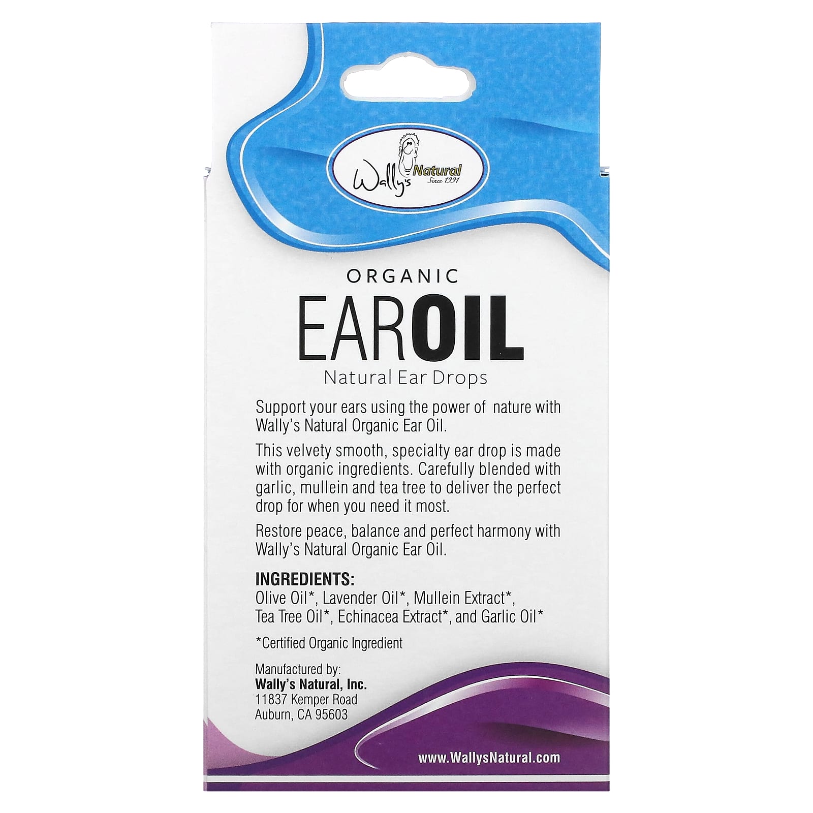 Wally's Natural, Organic Ear Oil Drops, 1 fl oz (30 ml) - Image 2
