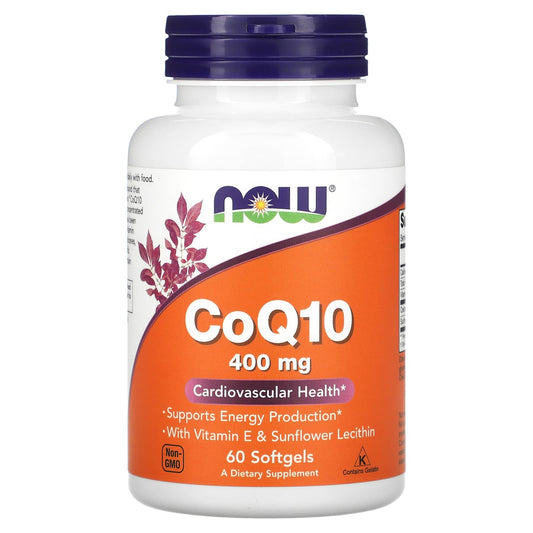 NOW Foods, CoQ10, 400 mg, 60 Softgels - Image 1