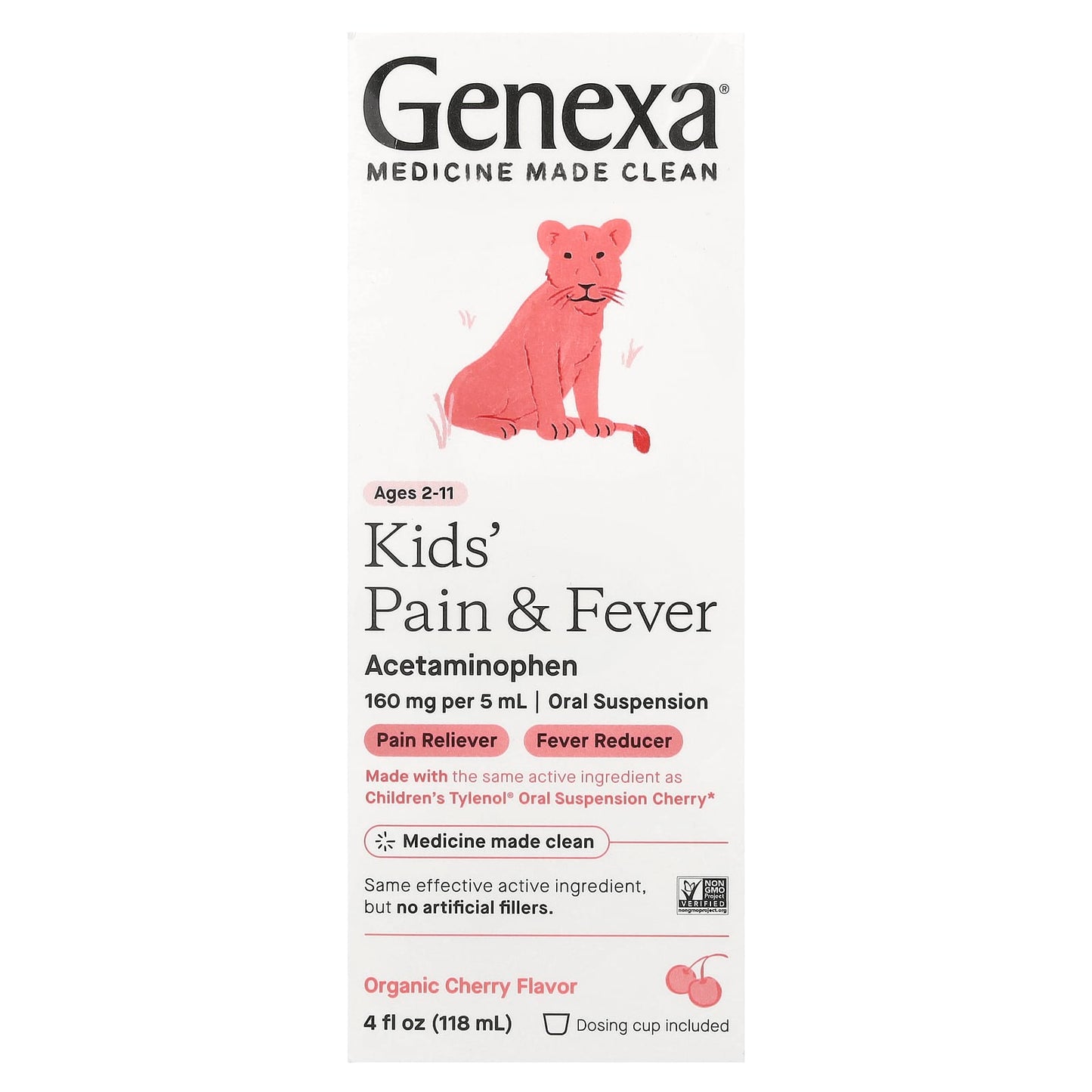 Genexa Kids' Pain & Fever Relief, Organic Cherry, 4 fl oz - Image 1