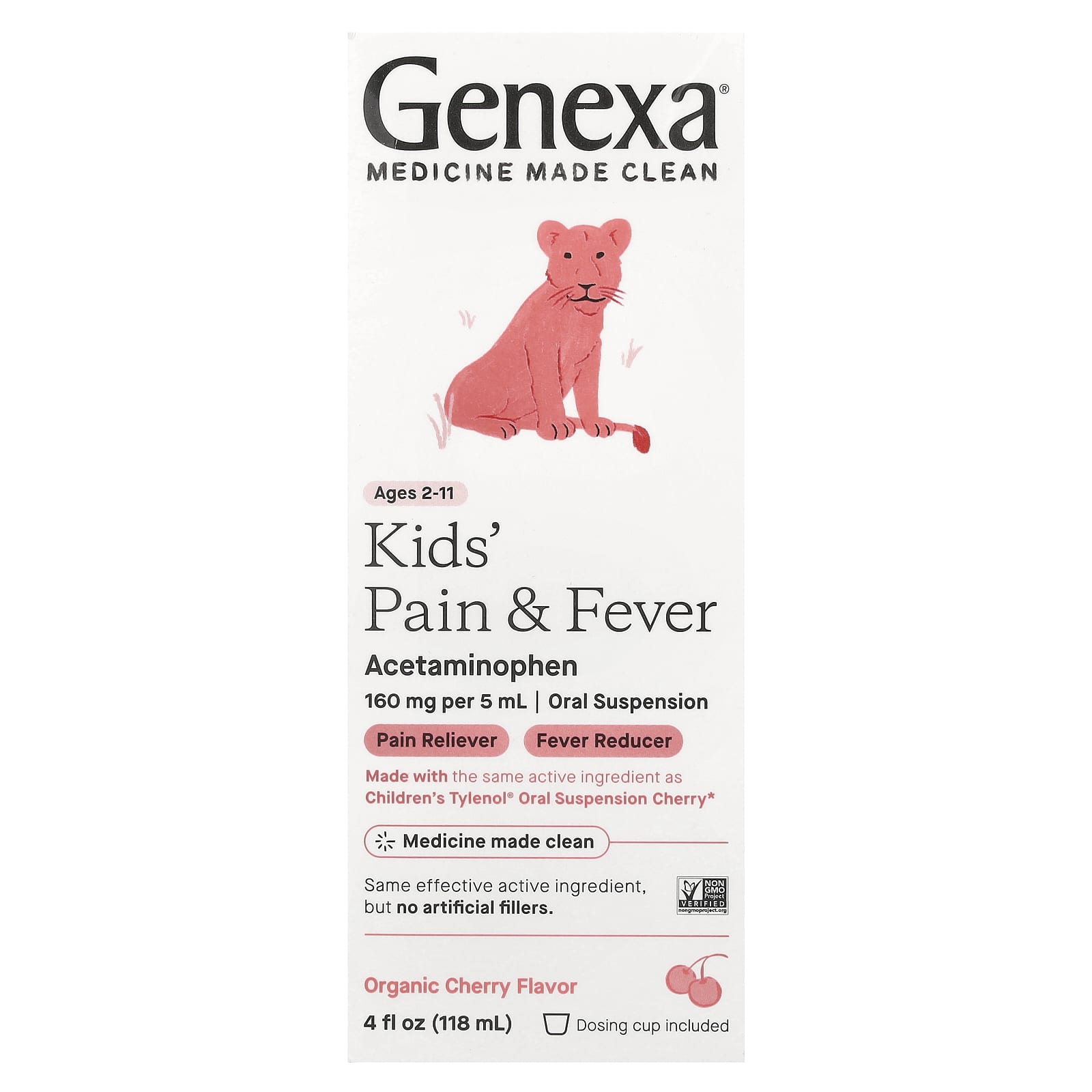 Genexa Kids' Pain & Fever Relief, Organic Cherry, 4 fl oz - Image 1