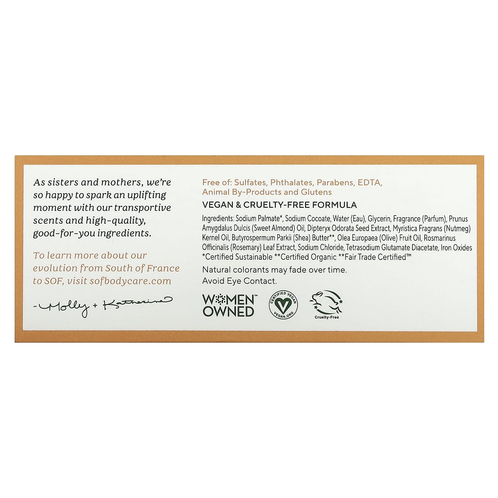 SoF, Triple Milled Bar Soap with Shea Butter, Sweet Almond, 6 oz (170 g) - Image 2