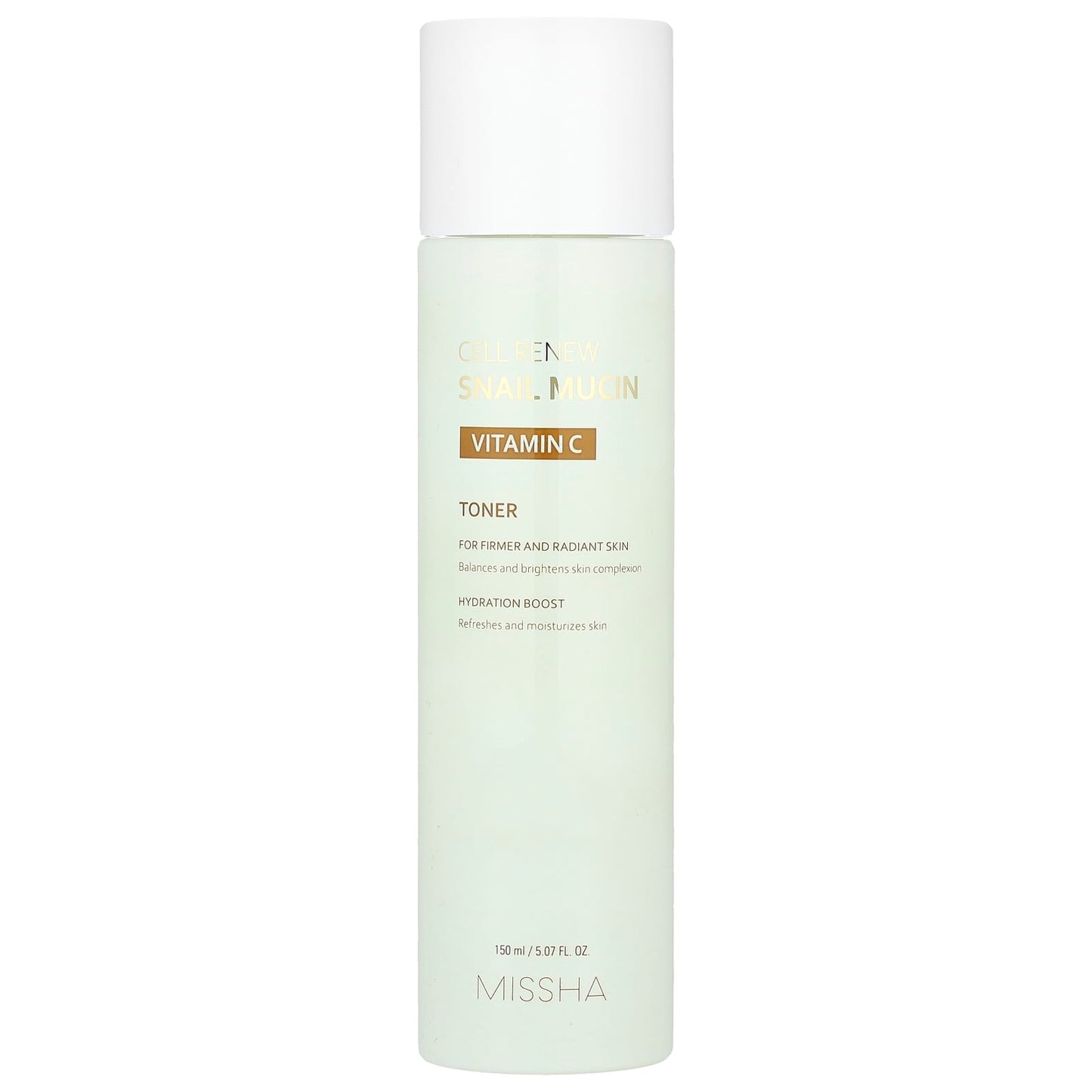 Missha, Cell Renew Snail Mucin, Vitamin C Toner, 5.07 fl oz (150 ml) - Image 1