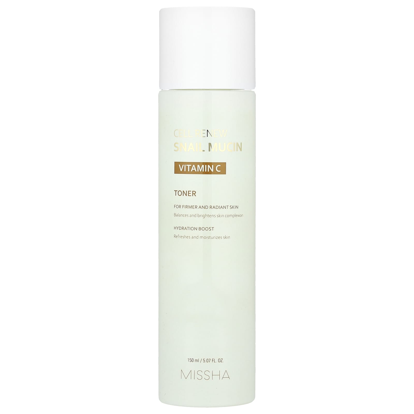Missha, Cell Renew Snail Mucin, Vitamin C Toner, 5.07 fl oz (150 ml) - Image 1