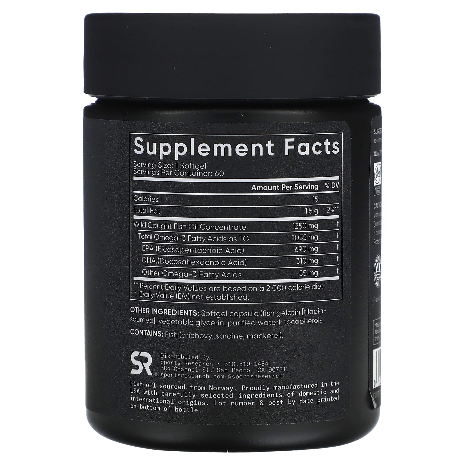 Sports Research, Omega-3 Fish Oil, Triple Strength, 60 Softgels - Image 2