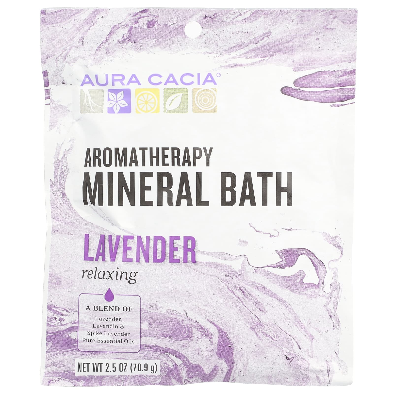 Aura Cacia Relaxing Lavender Aromatherapy Mineral Bath, 2.5 oz - Image 1