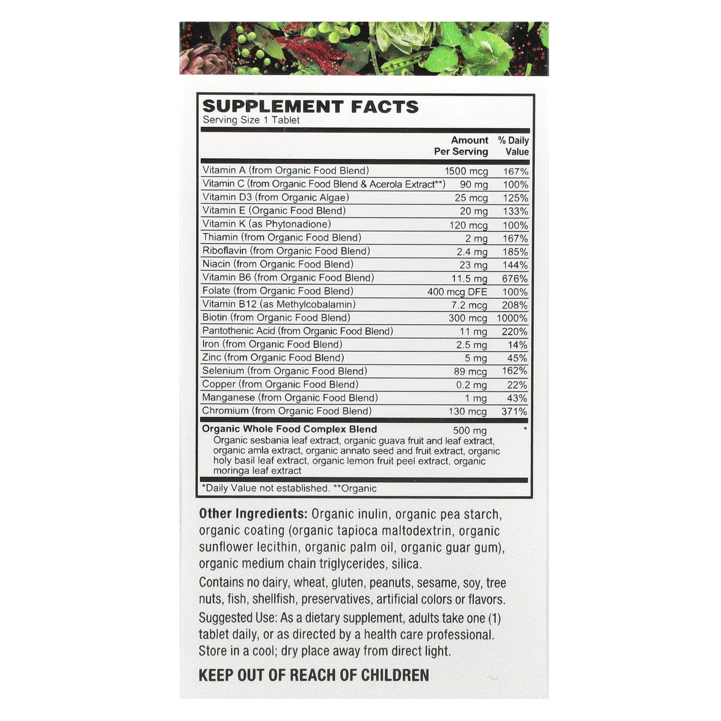 PlantFusion, Men's One-A-Day Multivitamin, 30 Vegan Tablets - Image 2