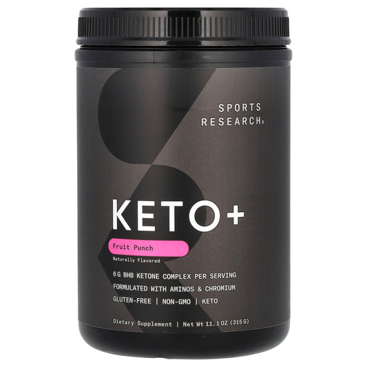 Sports Research, Keto+, Fruit Punch, 11.1 oz (315 g) - Image 1