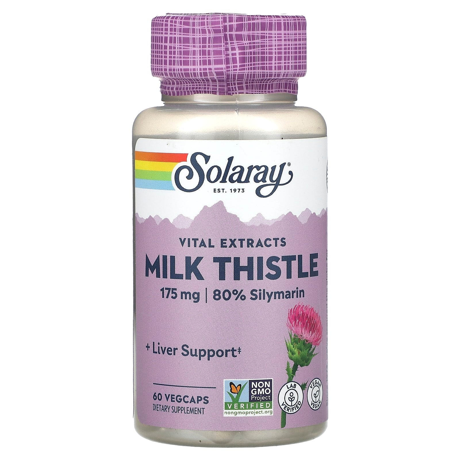 Solaray, Vital Extracts, Milk Thistle, 60 VegCaps - Image 1