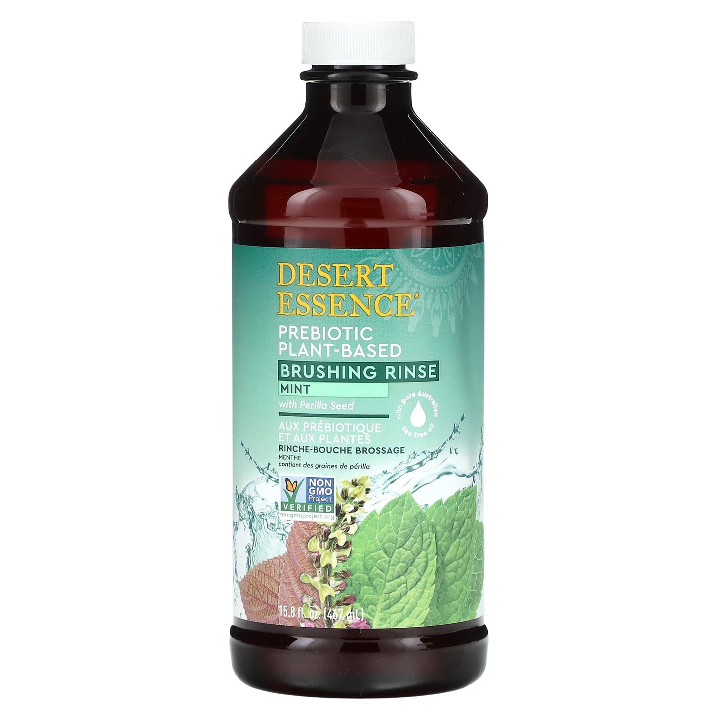 Minty Fresh Breath with Desert Essence Prebiotic Plant-Based Brushing Rinse - Image 1