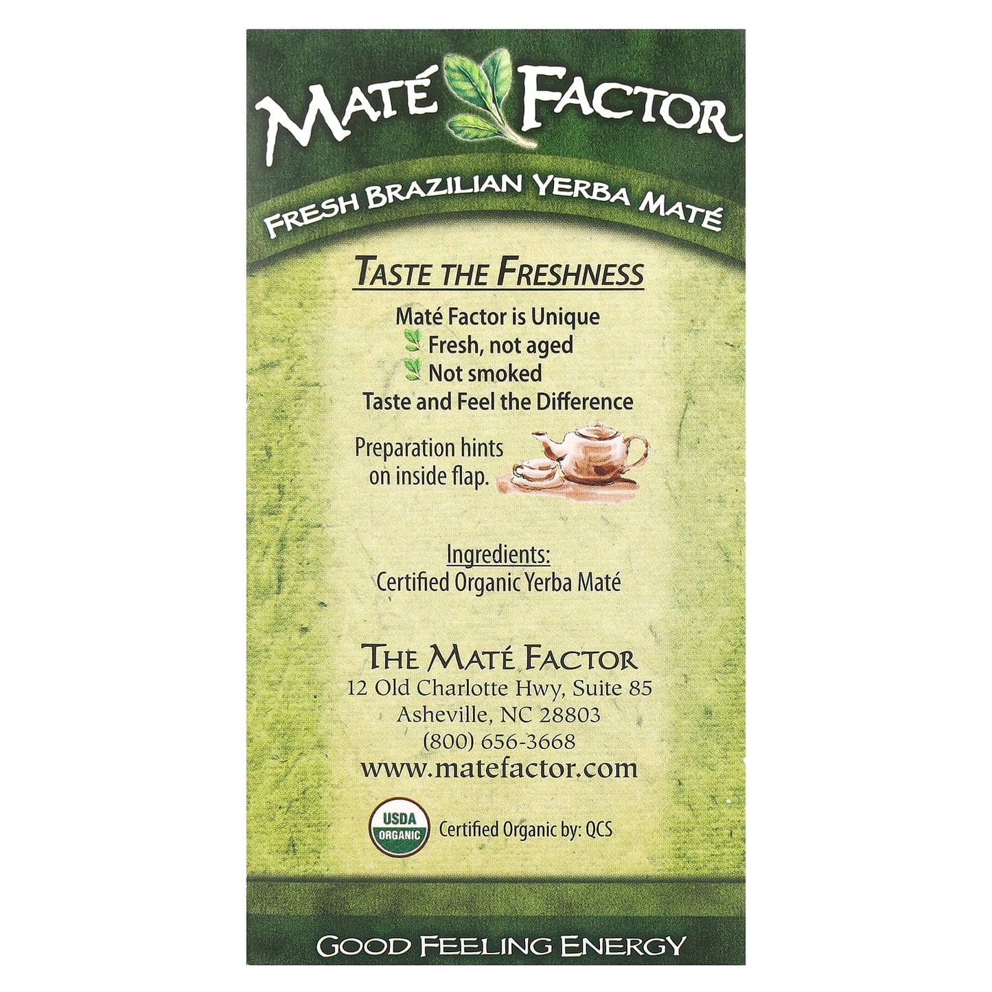 Mate Factor, Organic Yerba Mate, Fresh Green, 24 Tea Bags, 2.96 oz (84 g) - Image 2