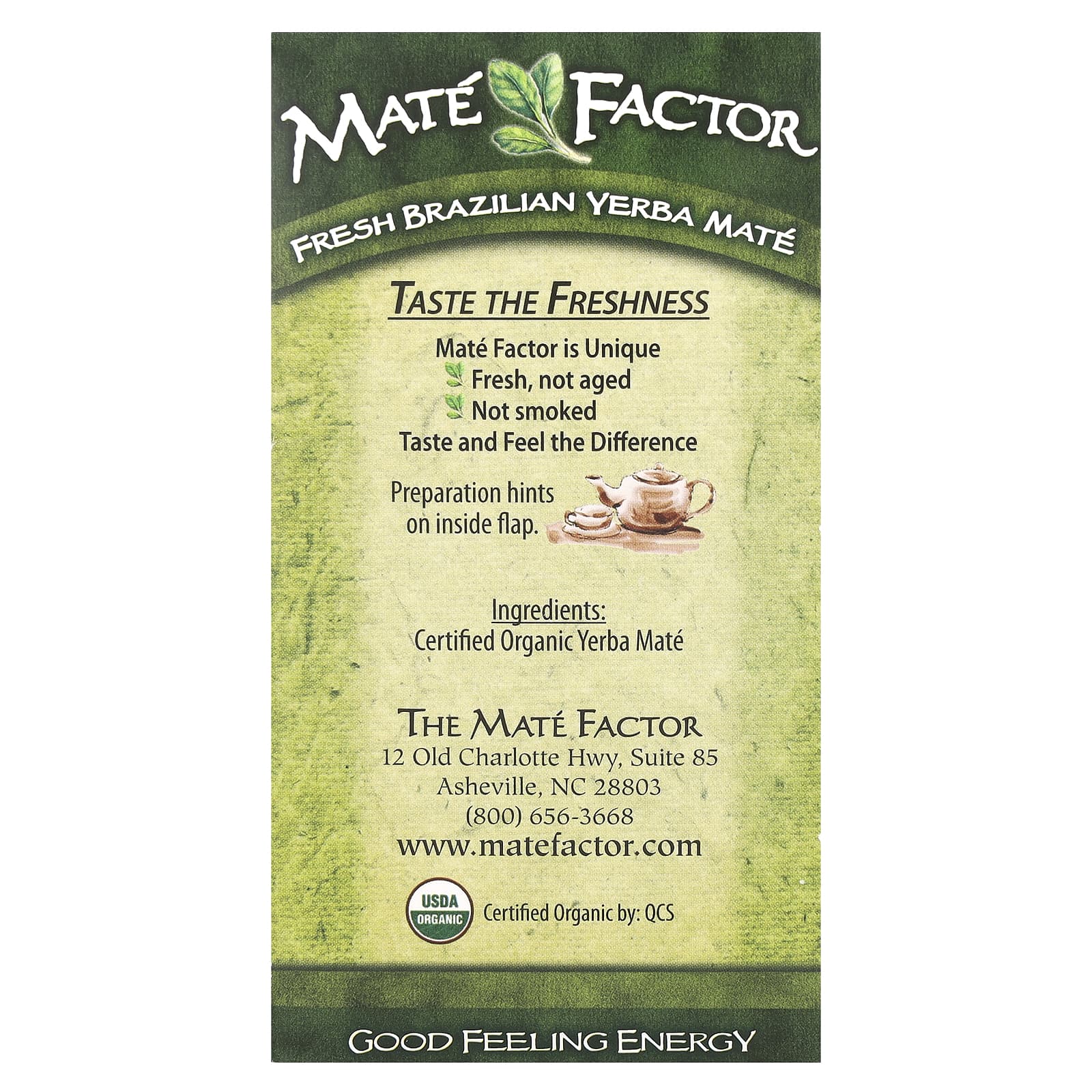 Mate Factor, Organic Yerba Mate, Fresh Green, 24 Tea Bags, 2.96 oz (84 g) - Image 2