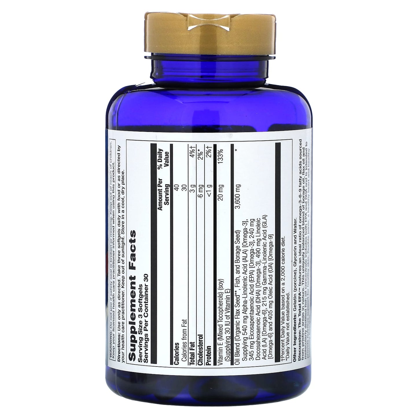 Nature's Life, The Total EFA, Omega 3-6-9, 1,200 mg, 90 Softgels - Image 2