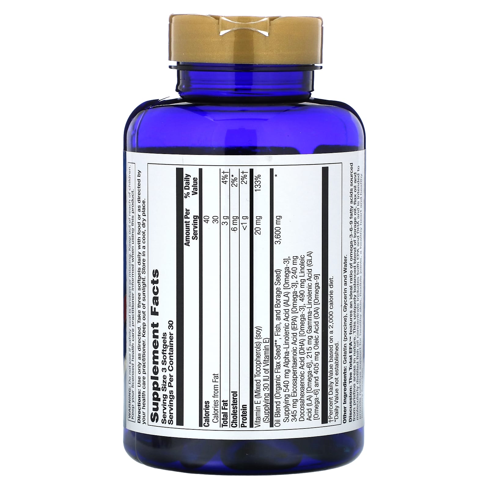 Nature's Life, The Total EFA, Omega 3-6-9, 1,200 mg, 90 Softgels - Image 2