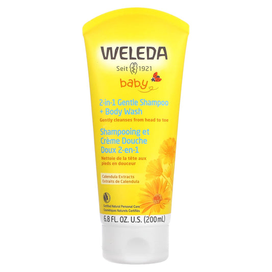 Weleda, 2-in-1 Gentle Shampoo + Body Wash, Calendula Extract, 6.8 fl oz (200 ml) - Image 1