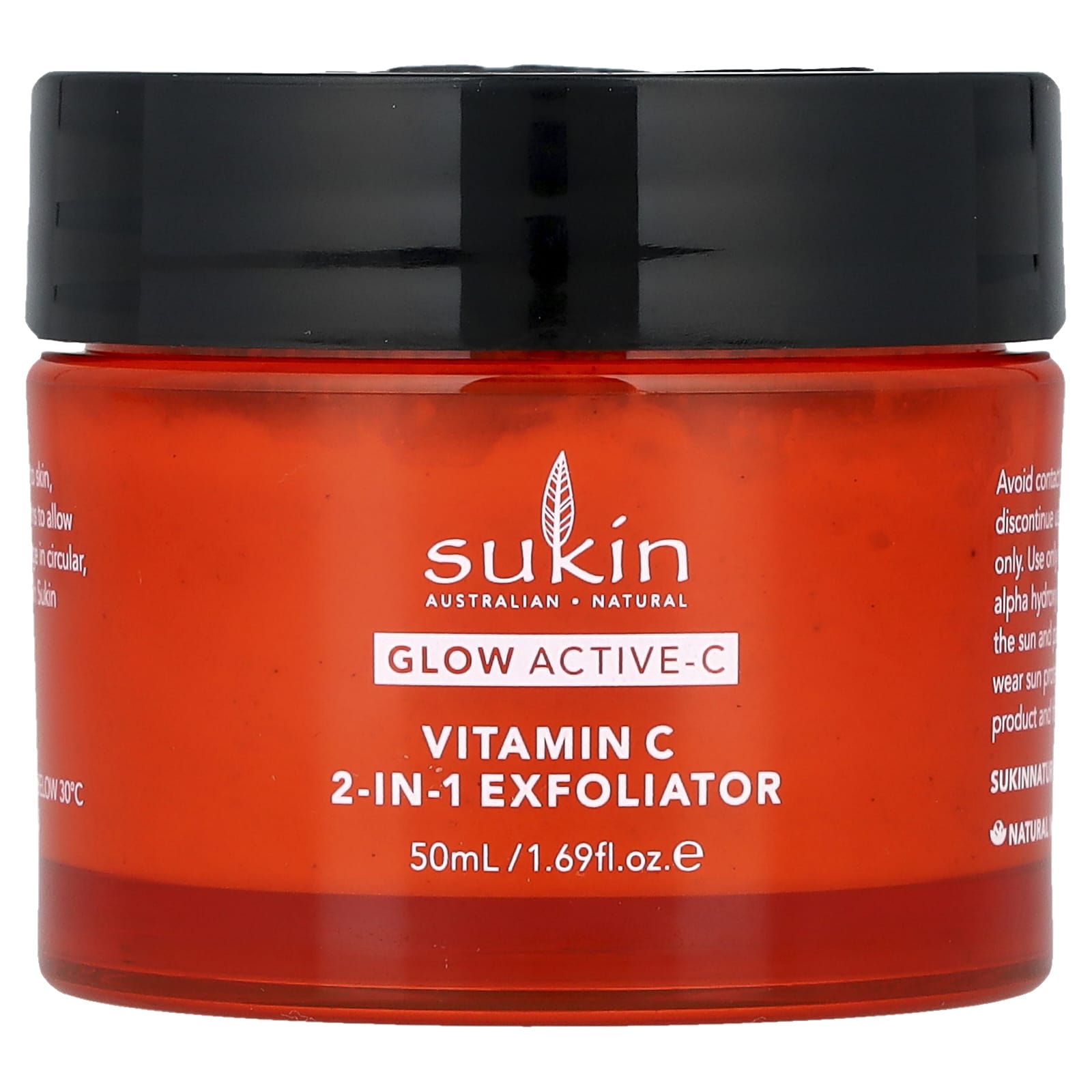 Sukin, Glow Active-C, Vitamin C 2-In-1 Exfoliator, 1.69 fl oz (50 ml) - Image 1
