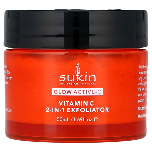 Sukin, Glow Active-C, Vitamin C 2-In-1 Exfoliator, 1.69 fl oz (50 ml) - Image 1