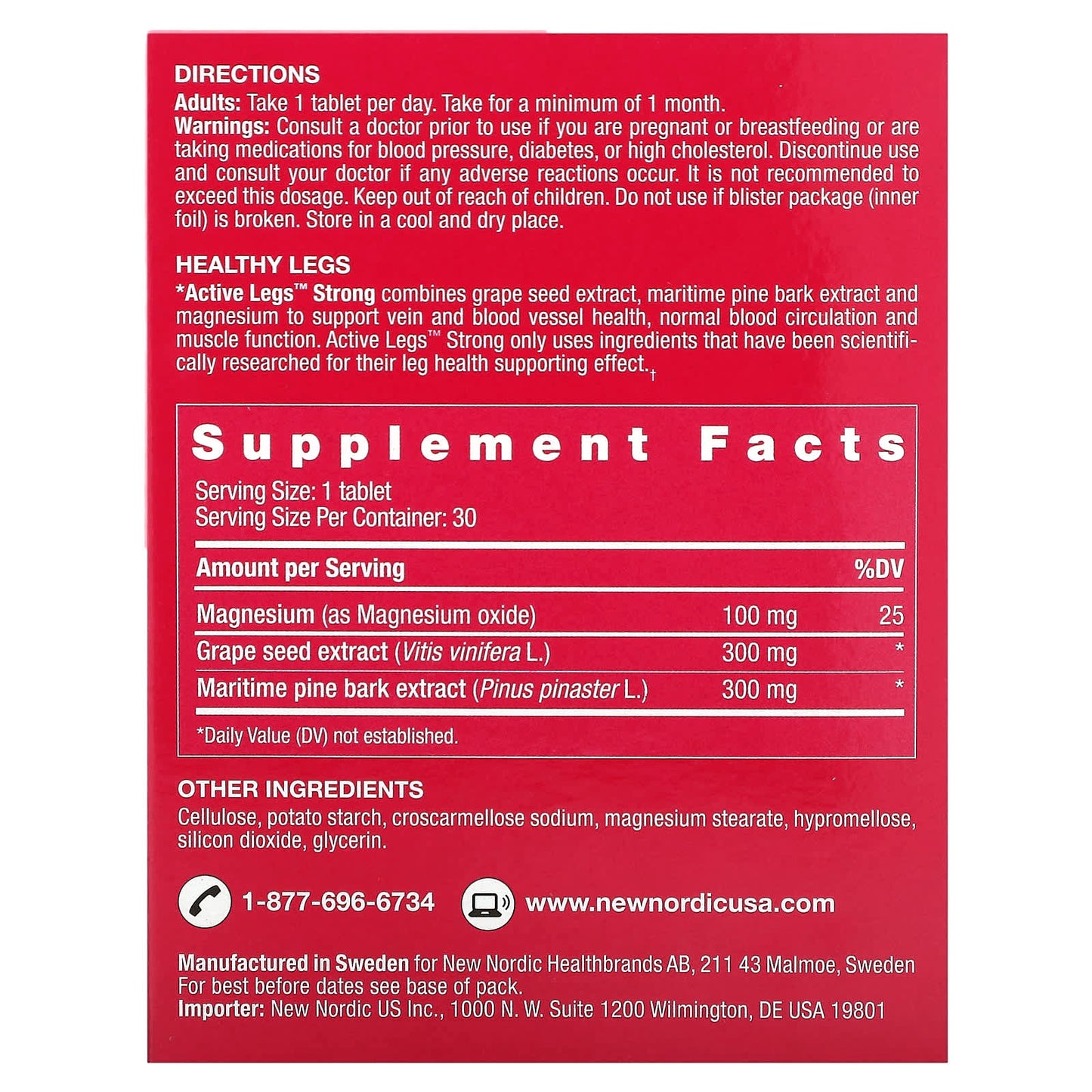 New Nordic, Active Legs Strong, 30 Tablets - Image 2