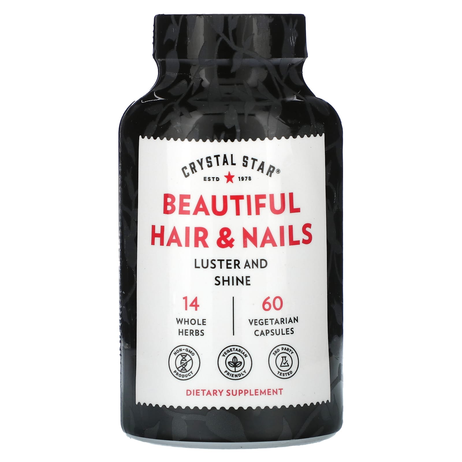 Crystal Star Hair & Nail Support, 60 Capsules - Vegetarian, Non-GMO - Image 1