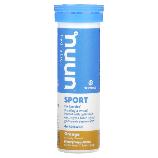 Nuun, Sport Hydration, Effervescent Electrolyte Drink Tablets, Orange, 10 Tablets - Image 1
