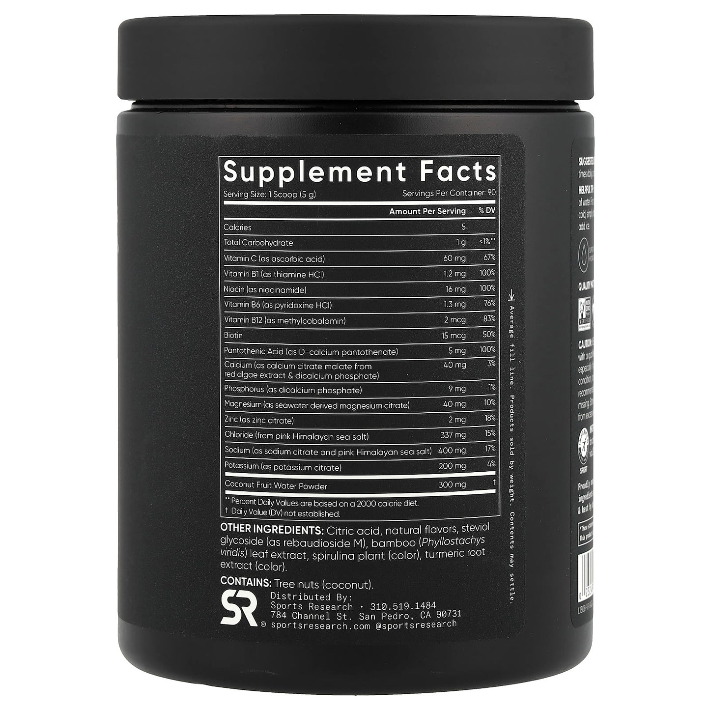 Sports Research, Hydrate Electrolytes, Lemon Lime, 15.87 oz (450 g) - Image 2