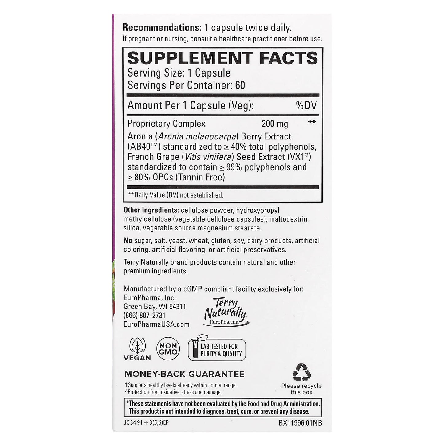 Terry Naturally, Aronia Berry Complex, 60 Capsules - Image 2