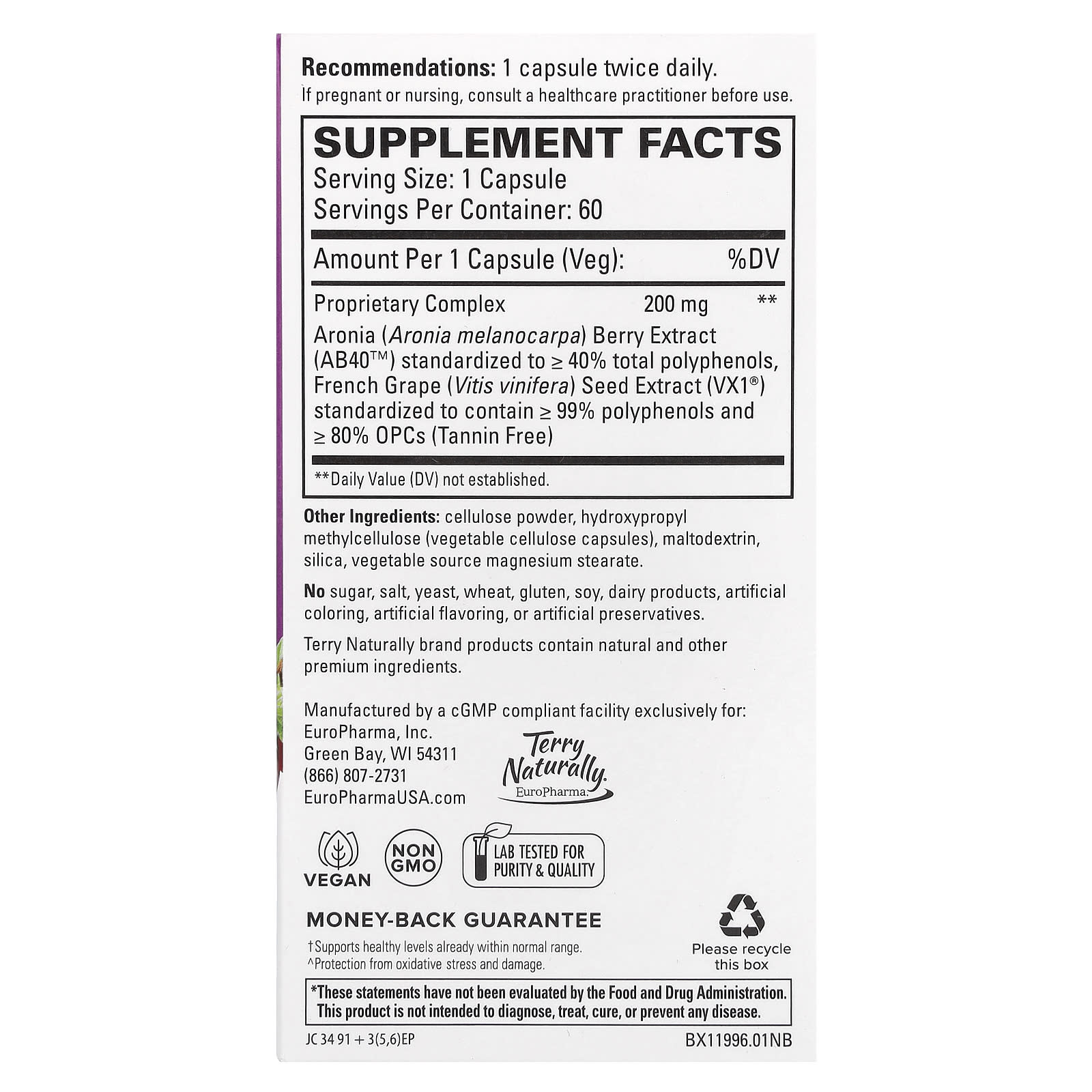 Terry Naturally, Aronia Berry Complex, 60 Capsules - Image 2