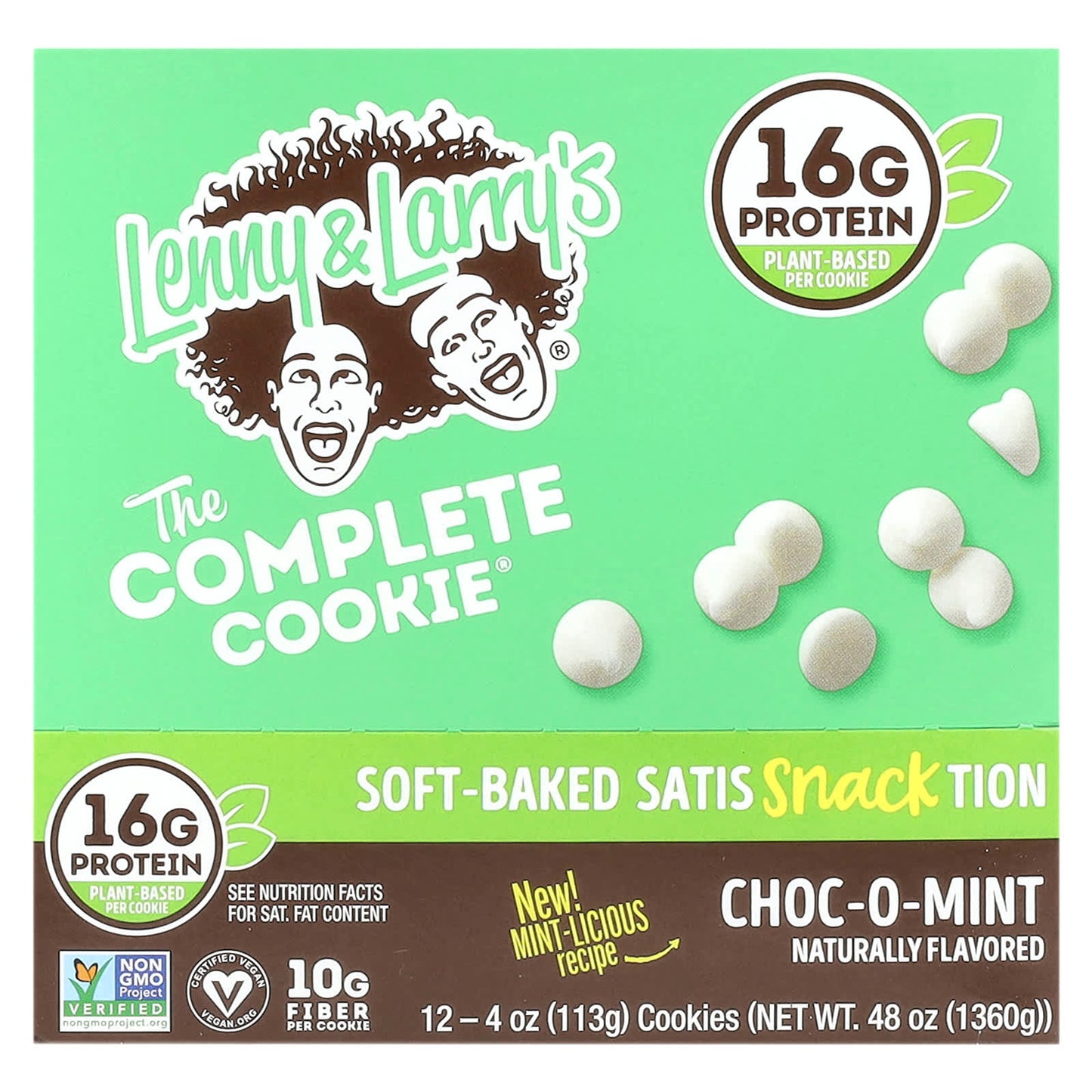Lenny & Larry's, The Complete Cookie®, Choc-O-Mint, 12 Cookies, 4 oz (113 g) Each - Image 1