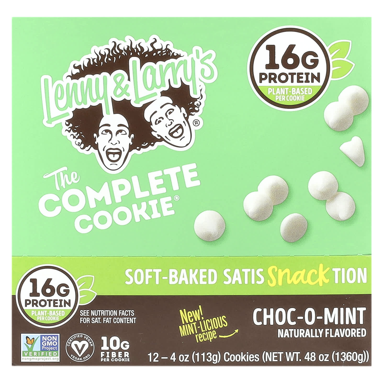 Lenny & Larry's, The Complete Cookie®, Choc-O-Mint, 12 Cookies, 4 oz (113 g) Each - Image 1