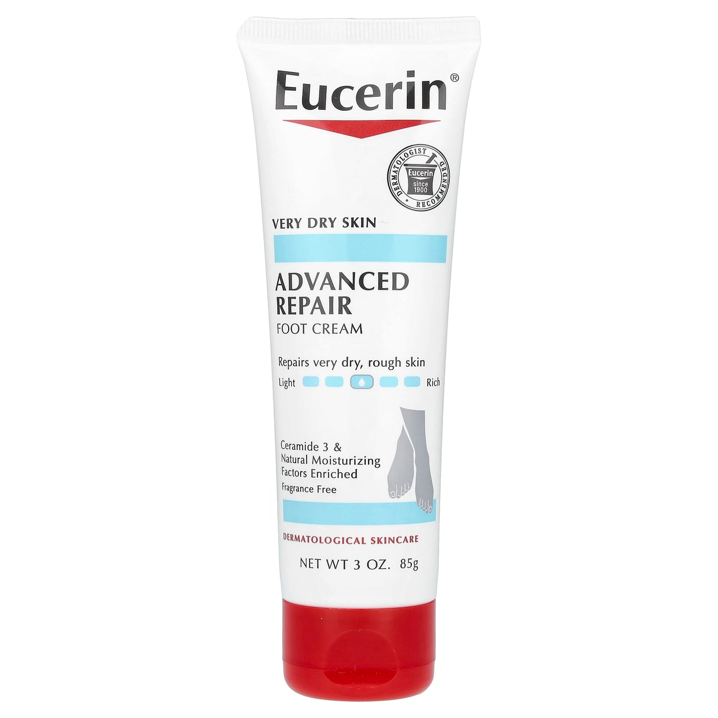 Eucerin Advanced Repair Foot Cream, Fragrance-Free, 3oz - Image 1