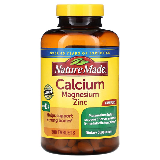 Nature Made, Calcium Magnesium Zinc with Vitamin D3, 300 Tablets - Image 1