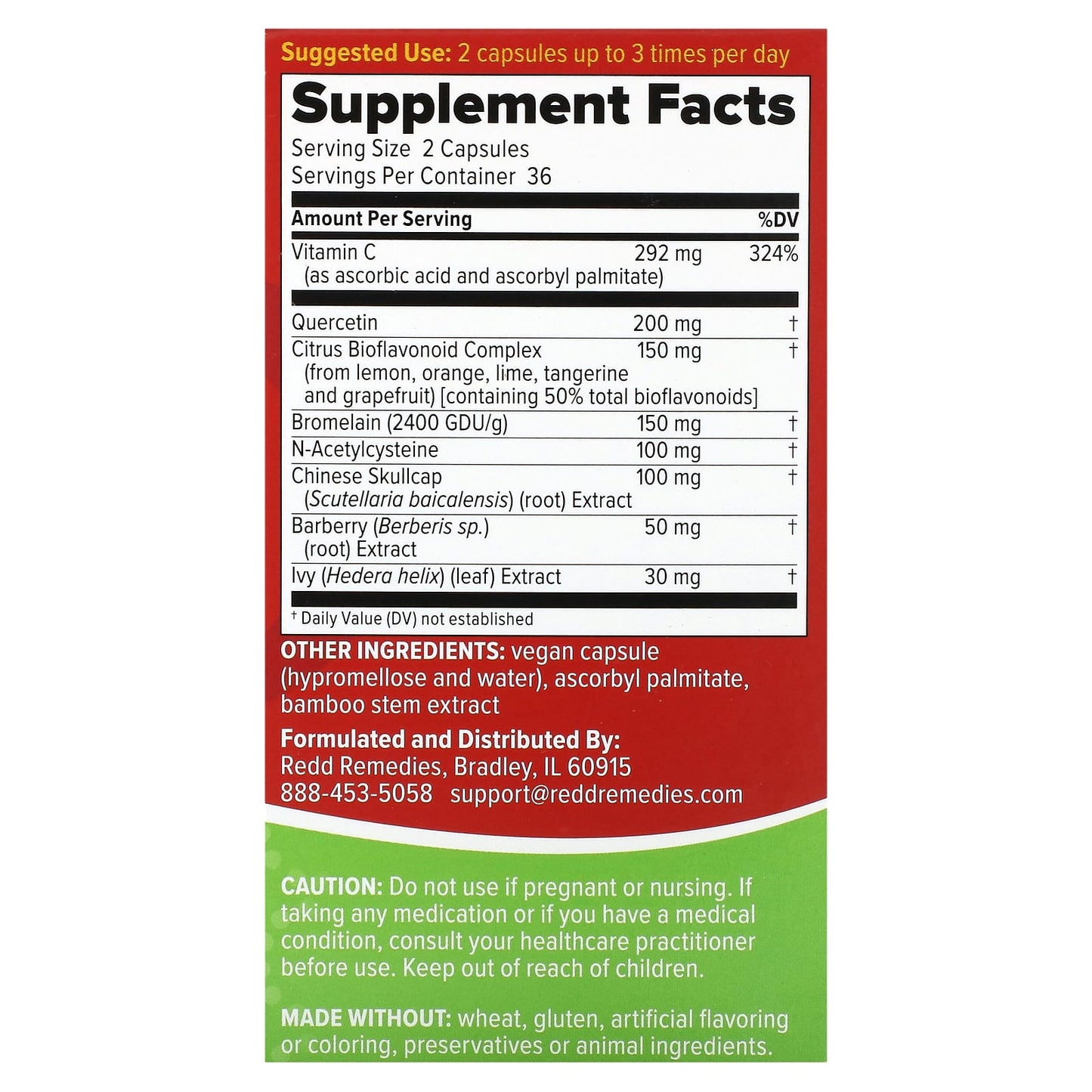 Redd Remedies, Adult Sinus Support, 72 Vegan Capsules - Image 2