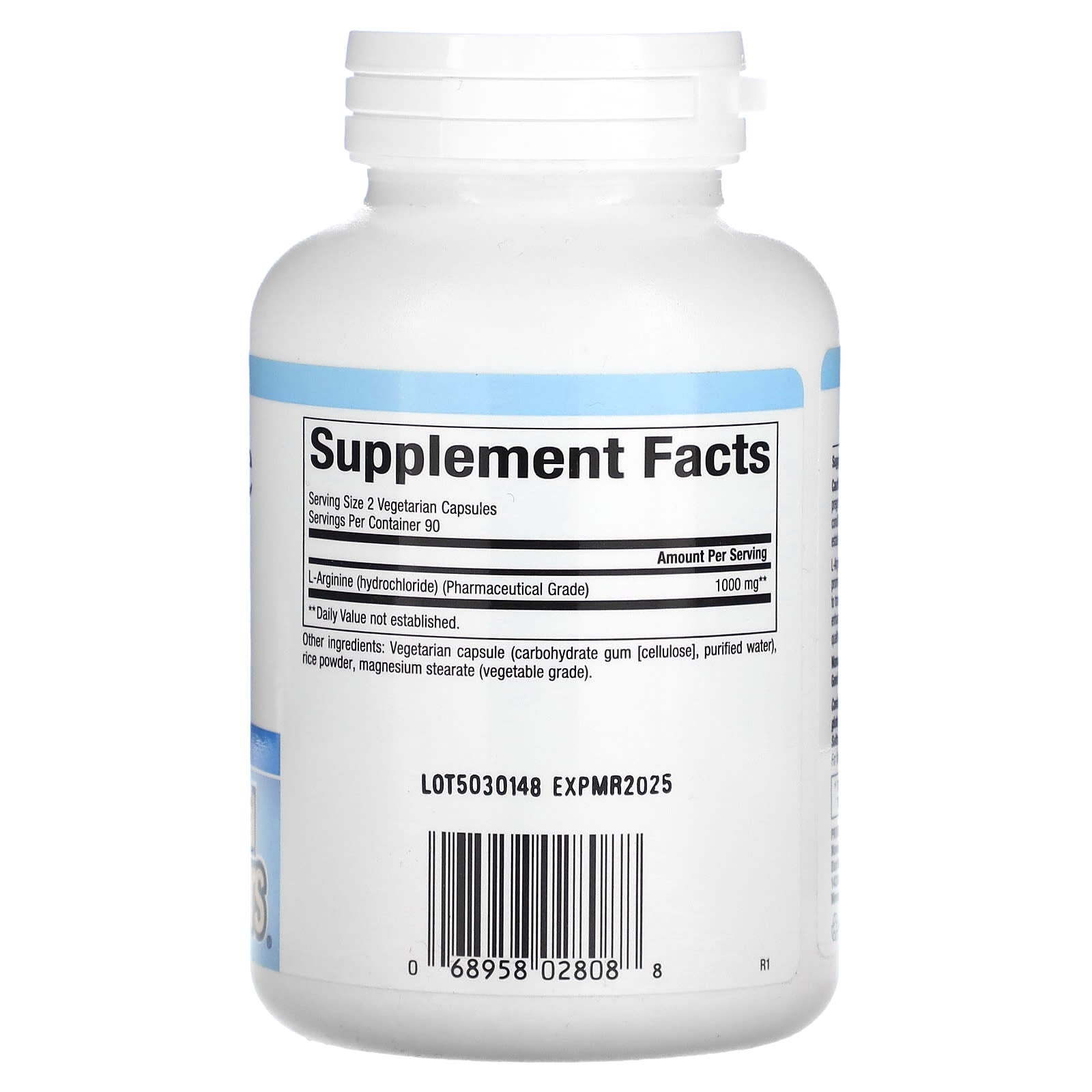 Natural Factors, L-Arginine, 500 mg, 180 Vegetarian Capsules - Image 2