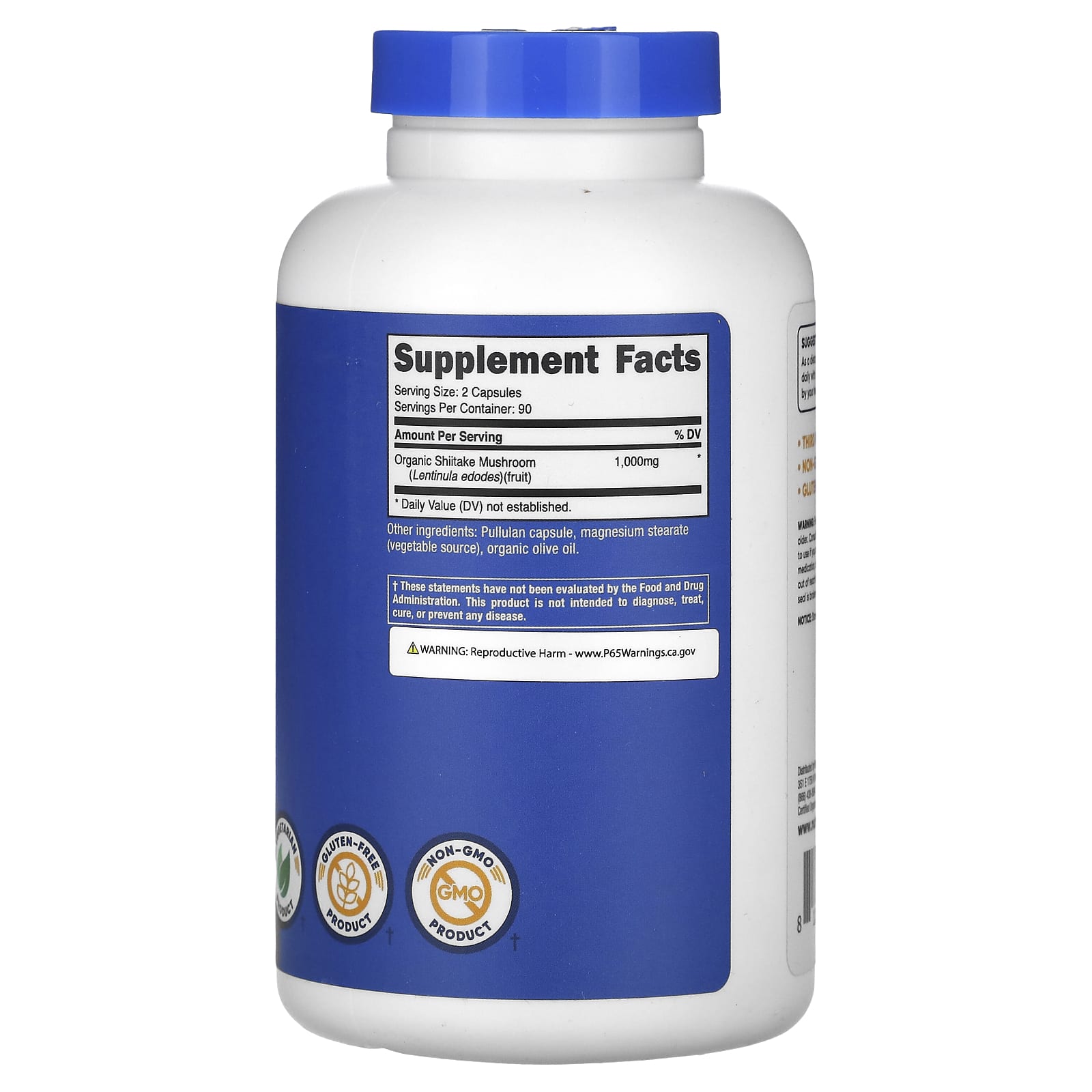 Nutricost, Shiitake Mushroom, 180 Capsules (500 mg per Capsule)