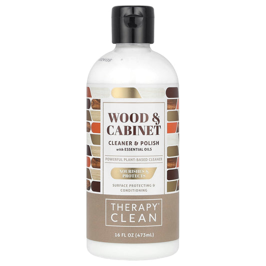 Therapy Clean, Wood & Cabinet, Cleaner & Polish with Essential Oils, 16 fl oz (473 ml) - Image 1