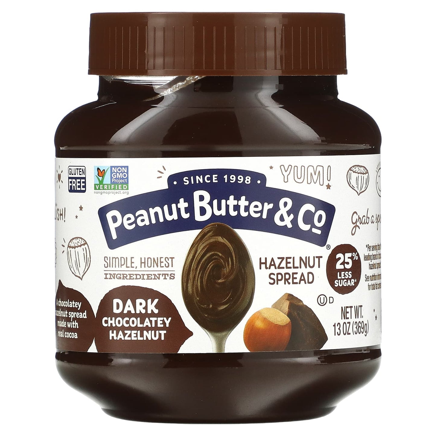 Peanut Butter & Co., Hazelnut Spread, Dark Chocolatey Hazelnut, 13 oz (369 g) - Image 1