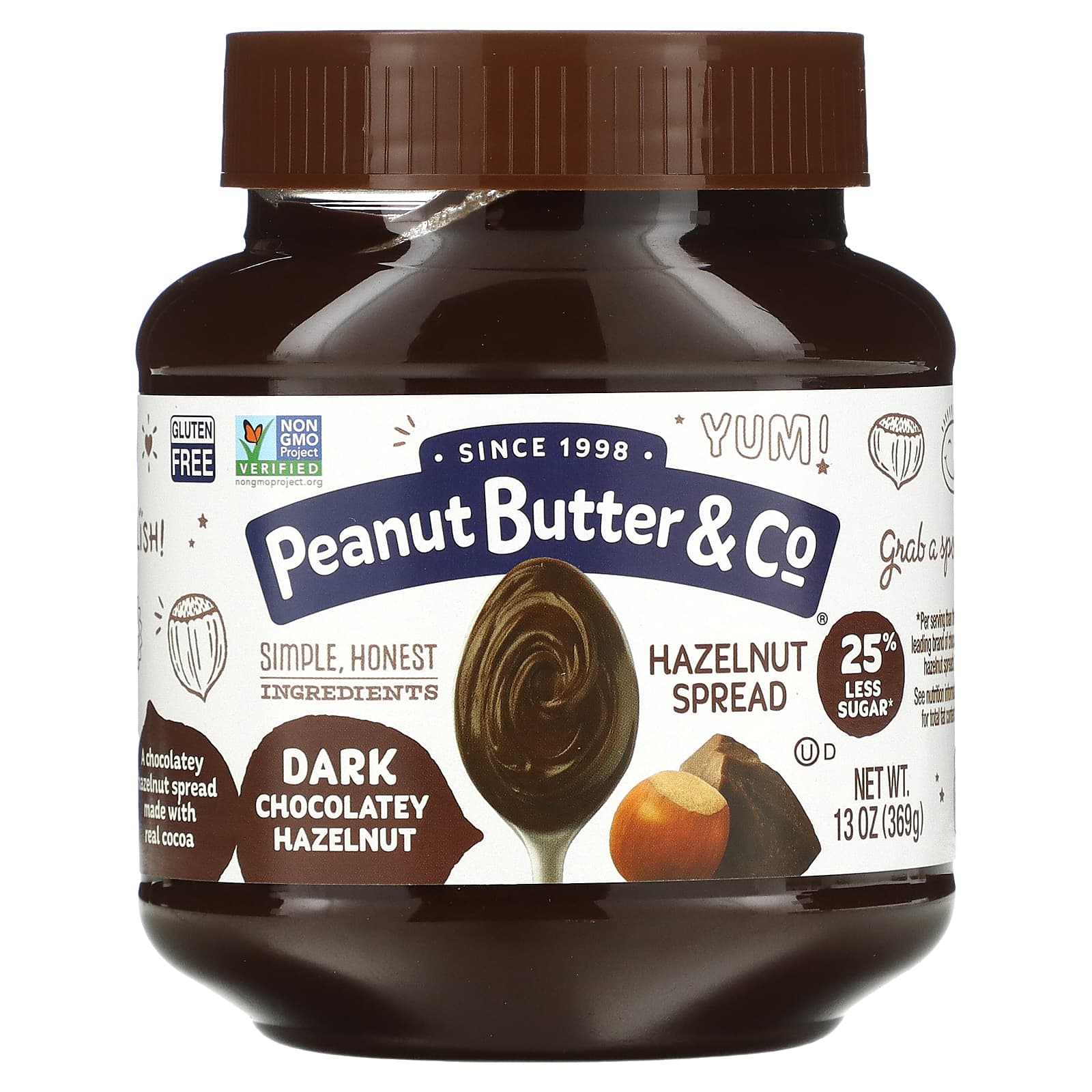 Peanut Butter & Co., Hazelnut Spread, Dark Chocolatey Hazelnut, 13 oz (369 g) - Image 1