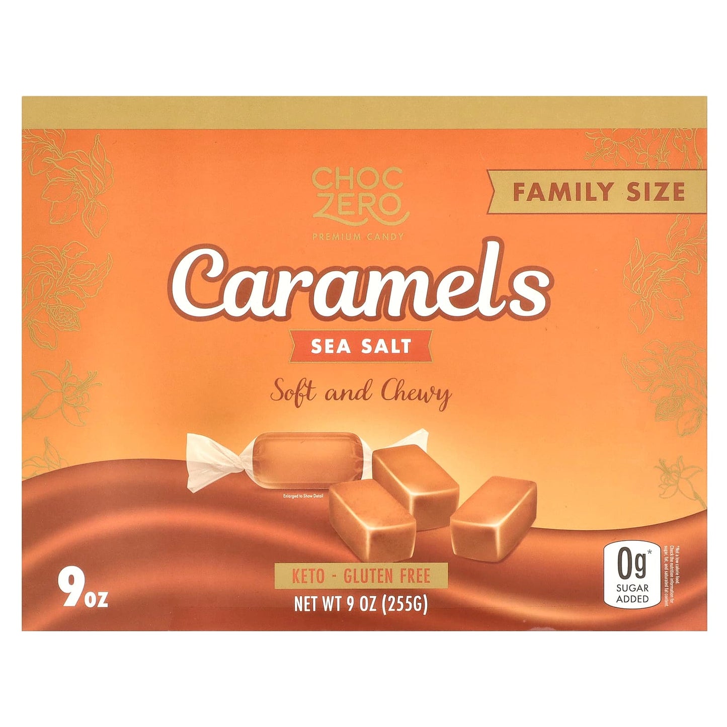 Zero Sugar Sea Salt Caramels - Keto, Gluten-Free, 9 oz (255g) - Image 1