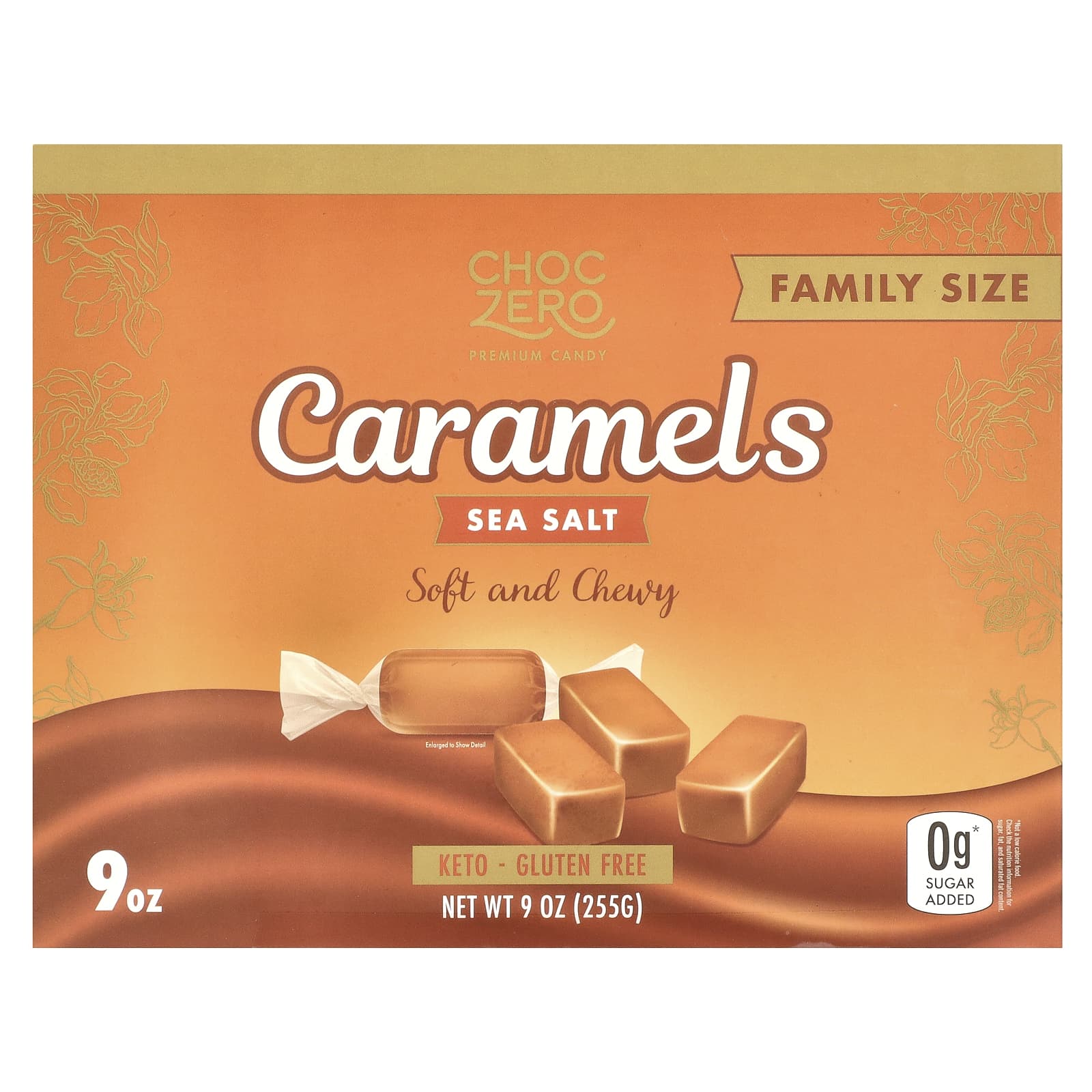 Zero Sugar Sea Salt Caramels - Keto, Gluten-Free, 9 oz (255g) - Image 1