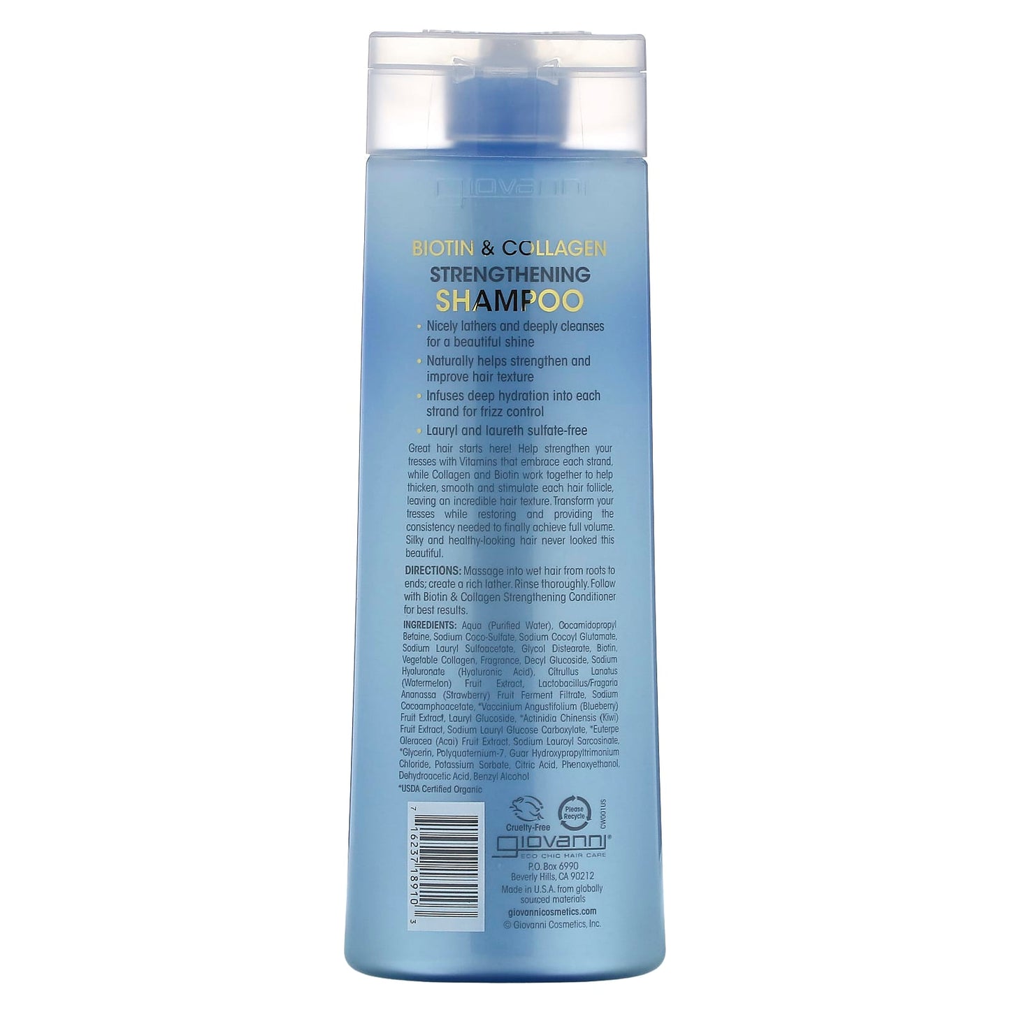 Biotin & Collagen Strengthening Shampoo for Healthy-Looking Hair - Giovanni - Image 2