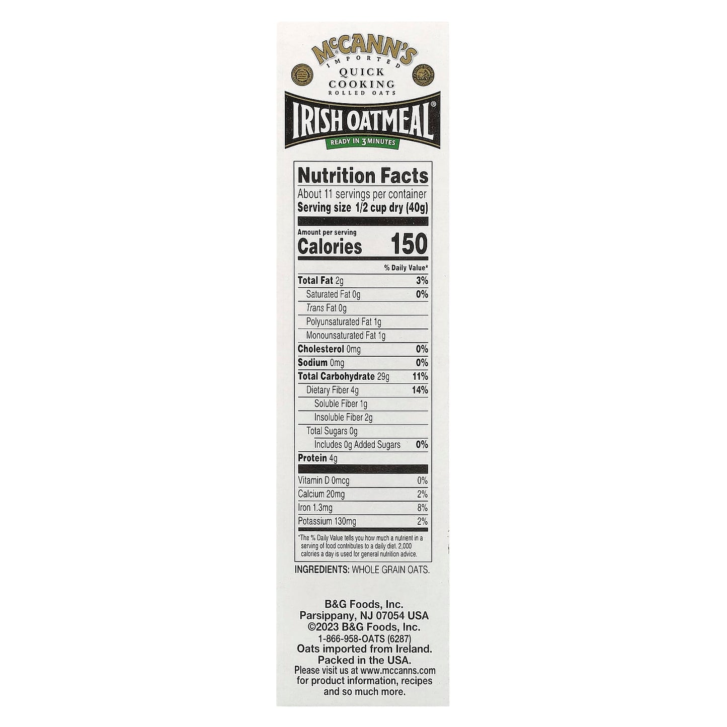 McCann's Irish Oatmeal, Quick Cooking Rolled Oats, 16 oz (453 g) - Image 2