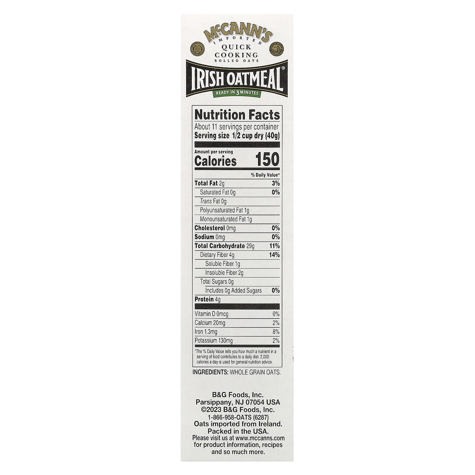 McCann's Irish Oatmeal, Quick Cooking Rolled Oats, 16 oz (453 g) - Image 2