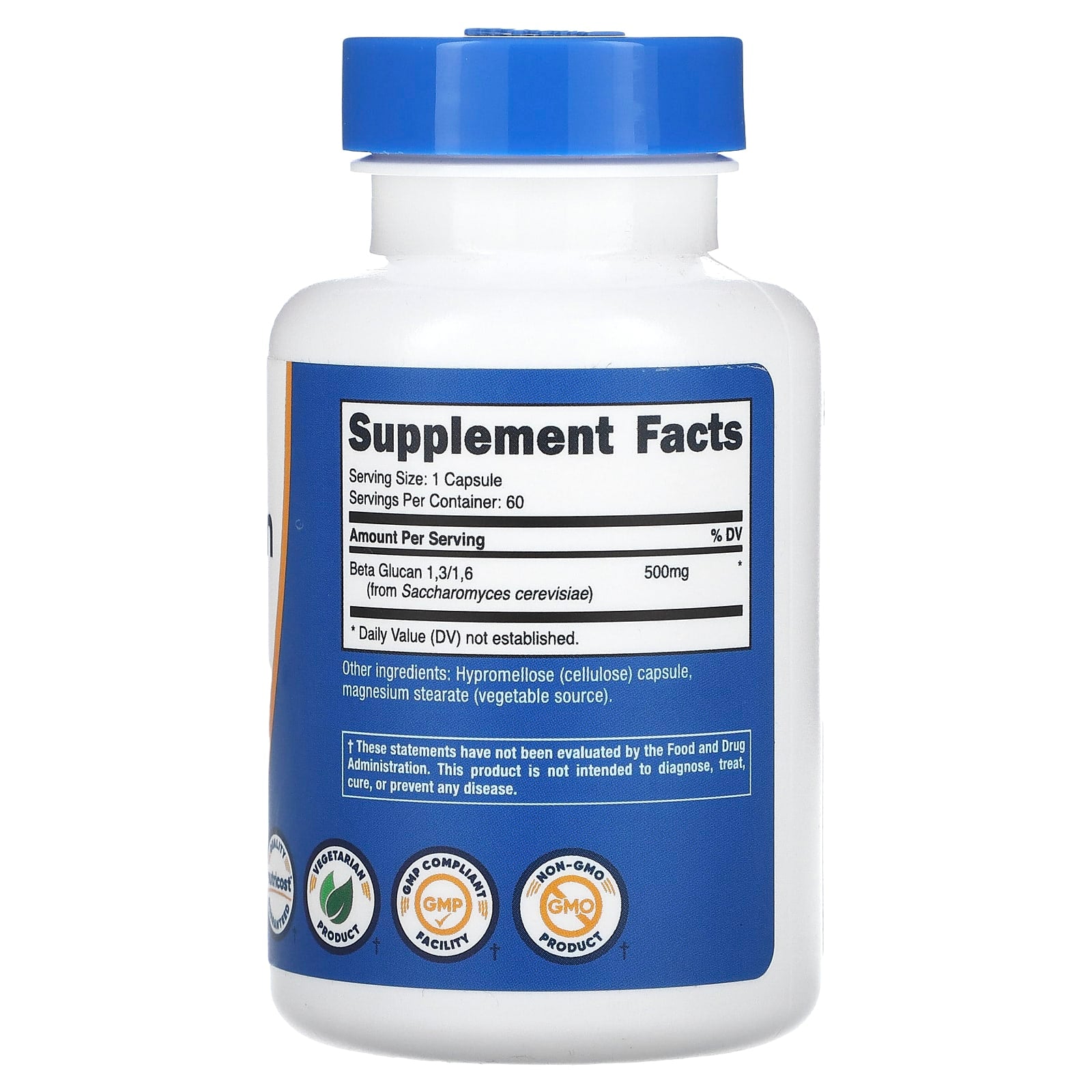 Nutricost, Beta Glucan 1,3/1,6, 500 mg, 60 Capsules - Image 2