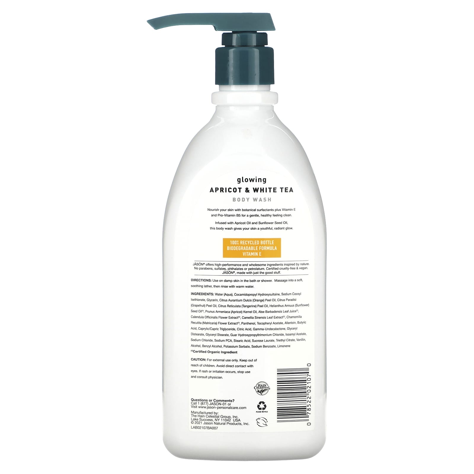 Glowing Apricot & White Tea Body Wash, 30 fl oz, Natural, Cruelty-Free - Image 2