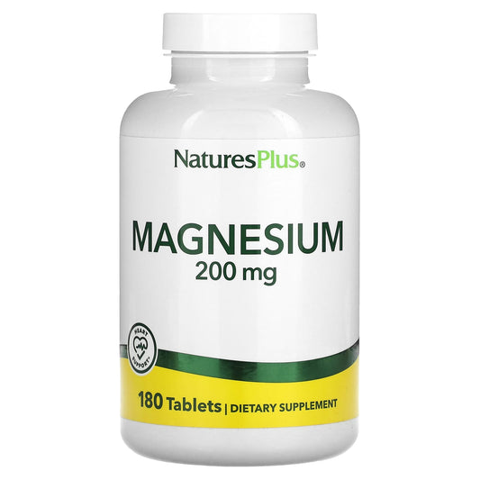 NaturesPlus, Magnesium, 200 mg, 180 Tablets - Image 1
