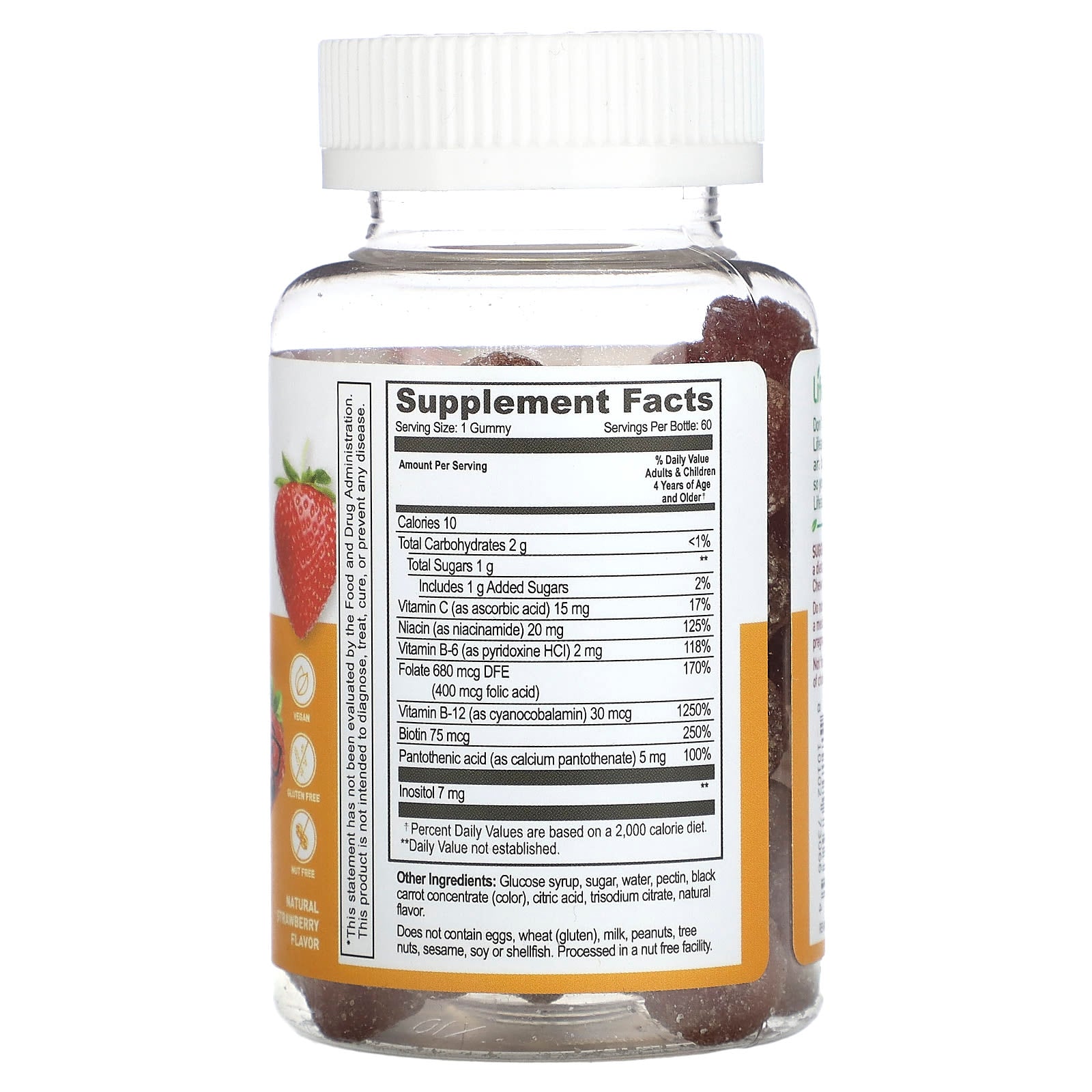 Lifeable, Kids B Complex + Vitamin C Gummies, Natural Strawberry, 60 Gummies - Image 2
