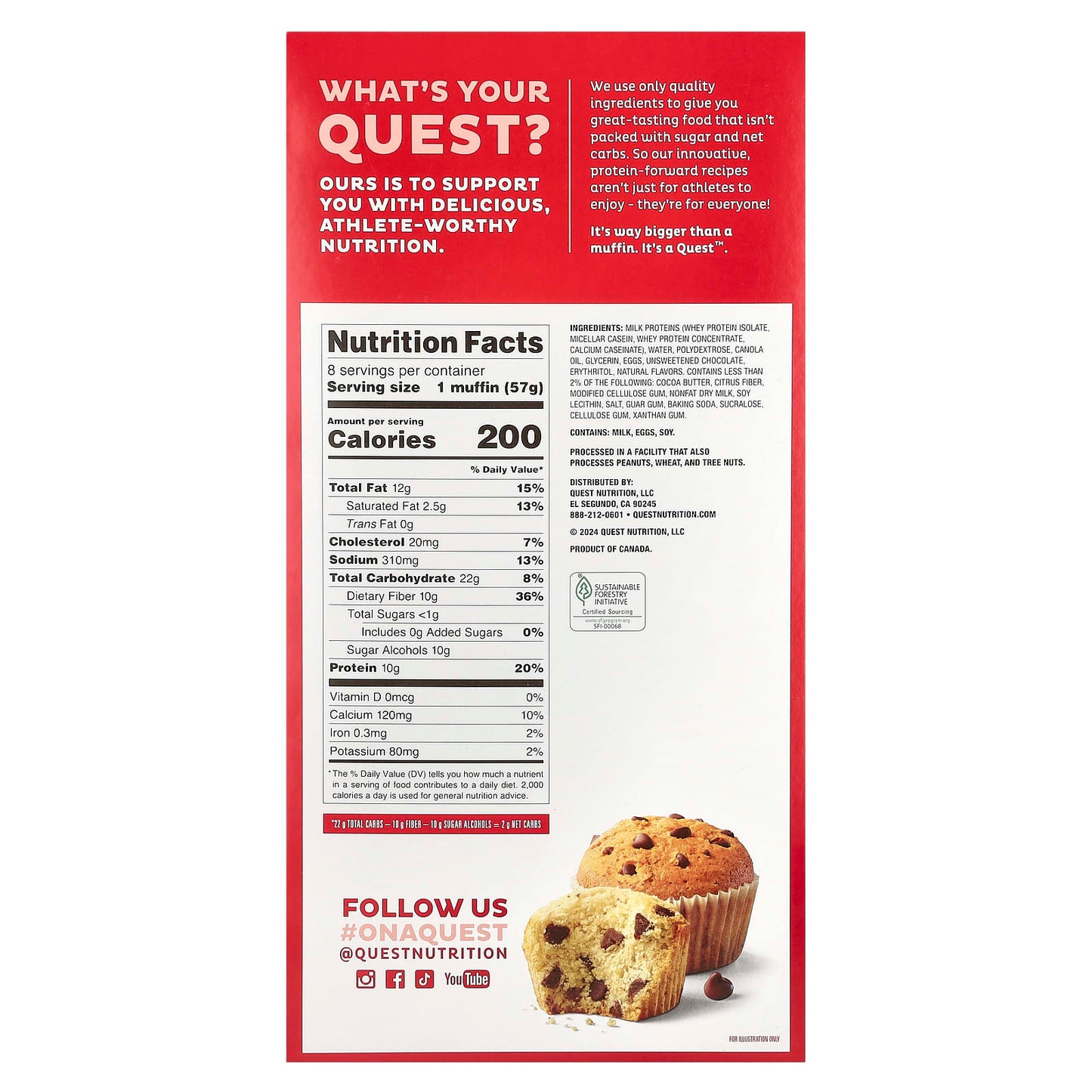Quest Nutrition, Bake Shop Muffins, Chocolate Chip , 8 Muffins, 2.01 oz (57 g) Each - Image 2