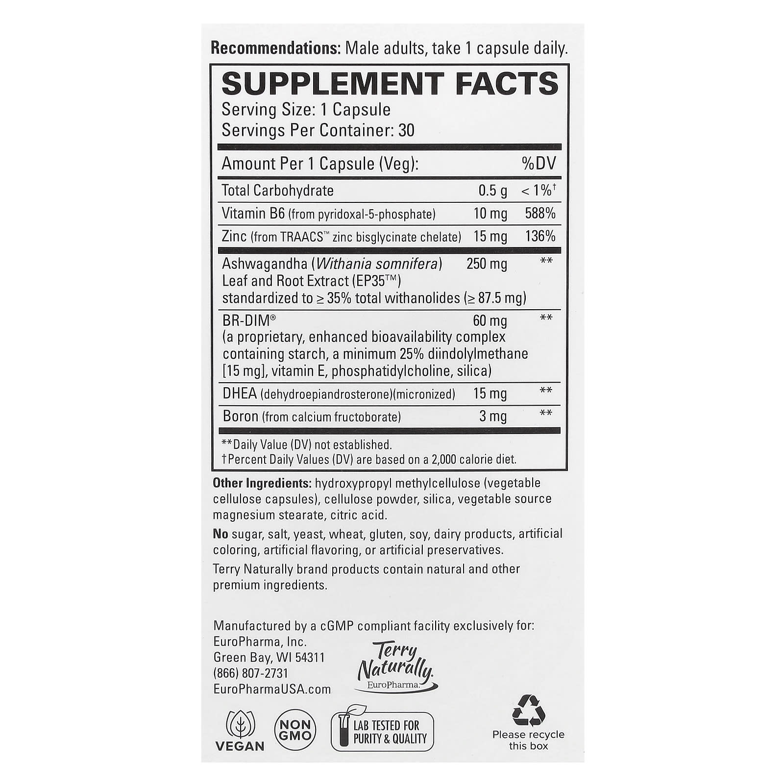 Terry Naturally, Complete Testosterone Support, 30 Capsules - Image 2