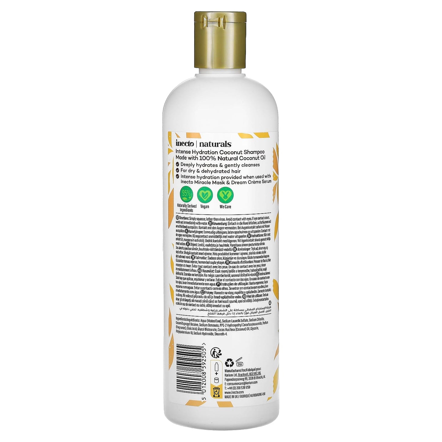 Inecto Coconut Shampoo for Dry Hair - Intense Hydration 500ml - Image 2