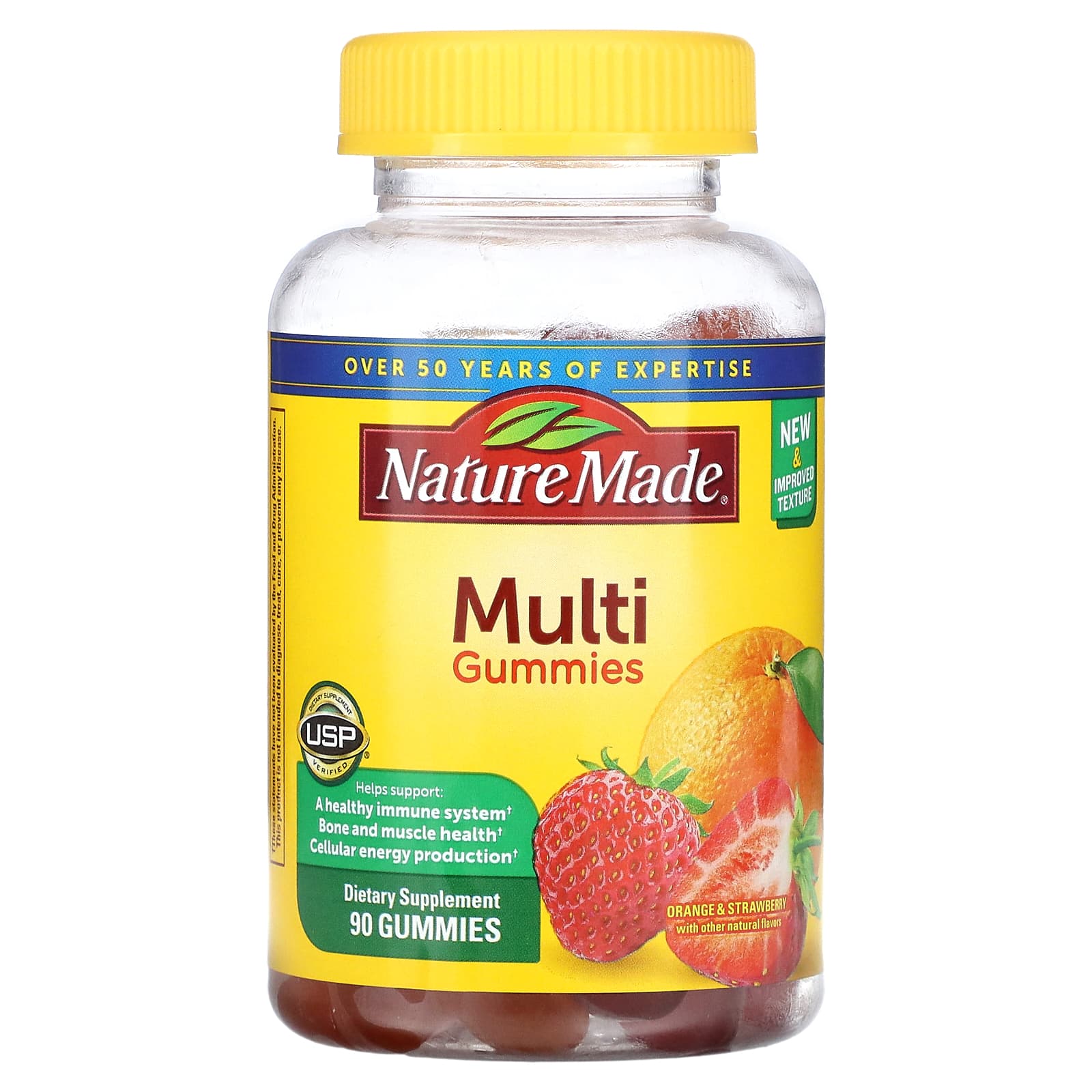 Nature Made, Multi Gummies, Orange & Strawberry, 90 Gummies - Image 1